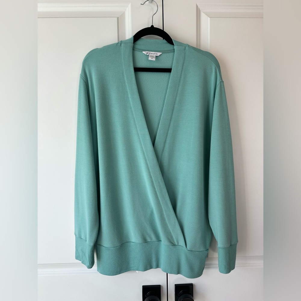 Athleta Women’s Purana V-Neck Wrap Sweatshirt Dusty Jade (Size M)
